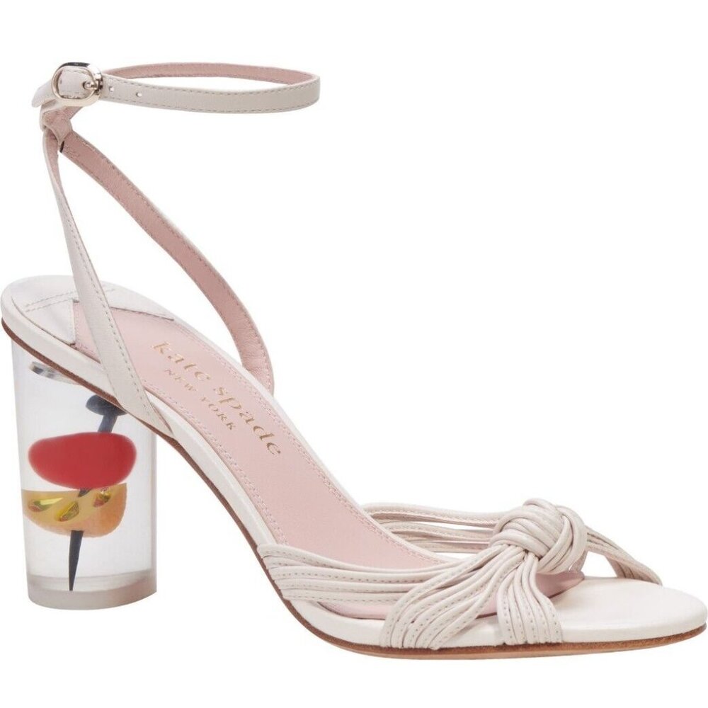 Kate Spade New York Happy Hour Sandals Womens Size 10 B Ankle Strap White $298.